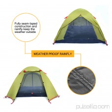 WEANAS 2-3 Backpacking Tent Double Layer Large Space for Outdoor Camping Orange